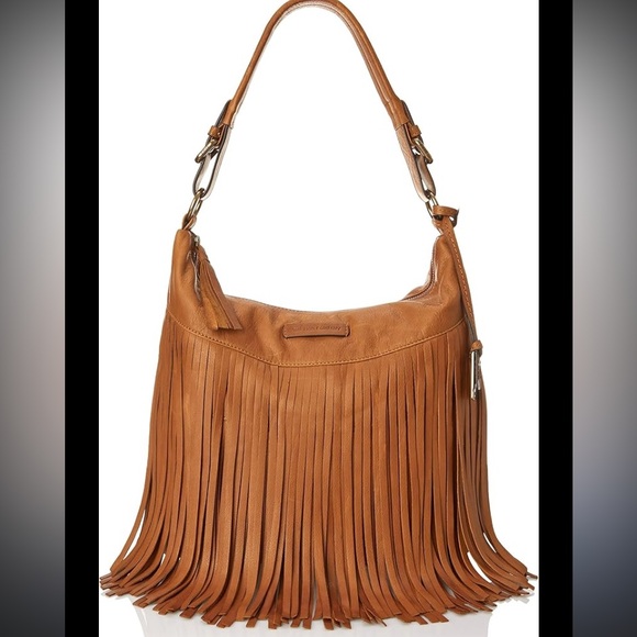Frye Handbags - Like new Frye Whiskey Heidi Fringe Hobo slouchy Bag